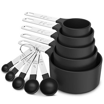Cheer Collection Measuring Cups and Spoons Set with Stainless Steel Handles for Precise Cooking