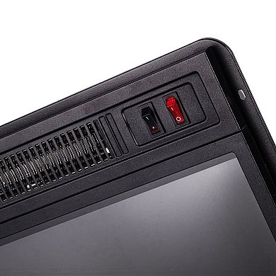 iHomeadore 19" Modern Black Insert Electric Fireplace with LED Flame Effect