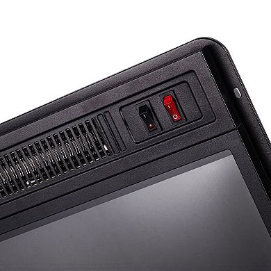 19" Modern Black 1400W Insert Electric Fireplace with LED Flame Effect