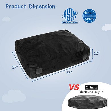 47 x 35.5 Inch Crash Pad Sensory Mat with Foam Blocks and Washable Cover