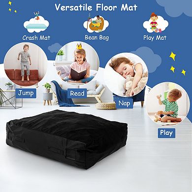 47 x 35.5 Inch Crash Pad Sensory Mat with Foam Blocks and Washable Cover