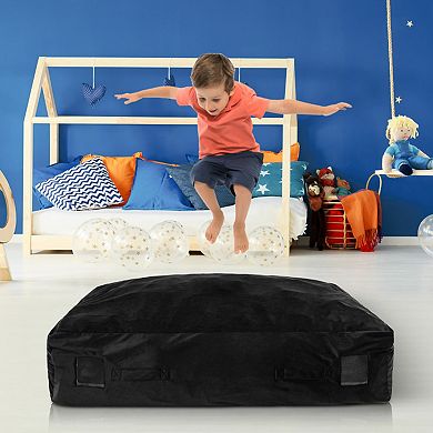 47 x 35.5 Inch Crash Pad Sensory Mat with Foam Blocks and Washable Cover