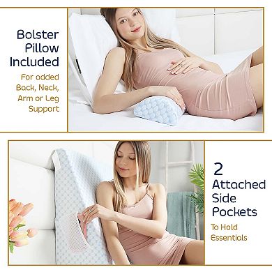 Nestl Adjustable Memory Foam Wedge Pillow with Cooling Washable Cover & Extra Pillow