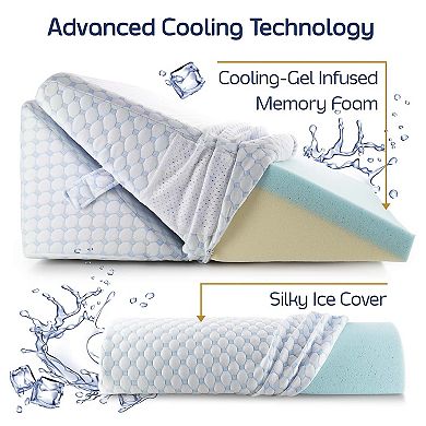 Nestl Adjustable Memory Foam Wedge Pillow with Cooling Washable Cover & Extra Pillow