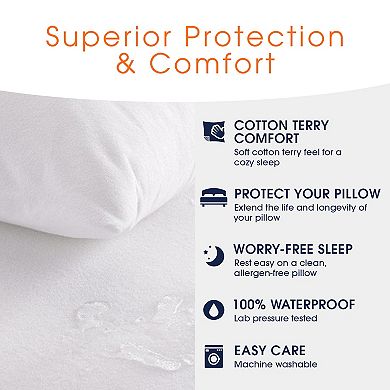 Cheer Collection Terry Water Proof Pillow Protectors (set Of 2) - Assorted Sizes