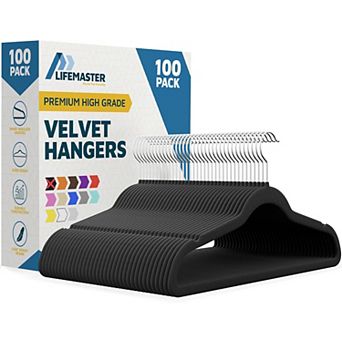 Velvet Clothes Hangers with 360° Swivel Hook, Non-Slip Shoulders, Heavy Duty for Suits & Coats