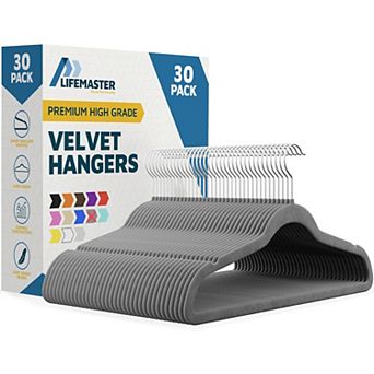Velvet Clothes Hangers with 360° Swivel Hook, Non-Slip Shoulders, Heavy Duty for Suits & Coats