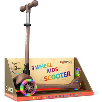 Mini 3-Wheel Kids Scooter, LED Light-Up Wheels, Adjustable Handlebar, Wide Anti-Slip Deck