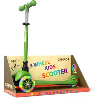 Mini 3-Wheel Kids Scooter, LED Light-Up Wheels, Adjustable Handlebar, Wide Anti-Slip Deck