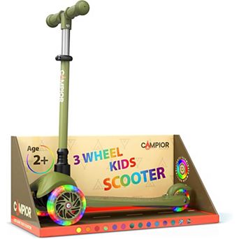 Mini 3-Wheel Kids Scooter, LED Light-Up Wheels, Adjustable Handlebar, Wide Anti-Slip Deck