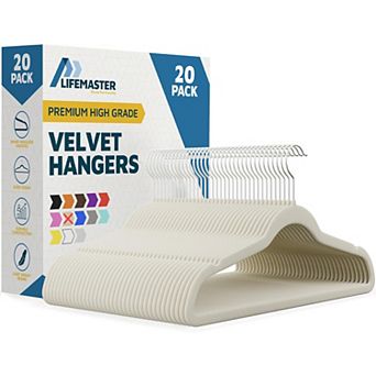 Velvet Clothes Hangers with 360° Swivel Hook, Non-Slip Shoulders, Heavy-Duty Design, Pack of 20