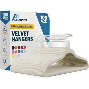 Velvet Clothes Hangers with 360° Swivel Hook, Non-Slip Shoulders, Heavy-Duty Design, Pack of 100
