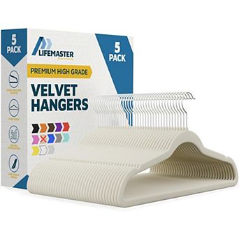 Velvet Clothes Hangers with 360° Swivel Hook, Non-Slip Shoulders, Heavy-Duty Design, Pack of 5