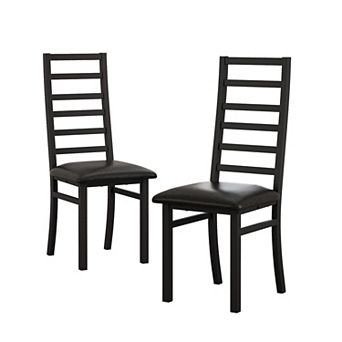 2 pc Metal Dining Chairs with PU Leather Seats for Kitchen, Living Room