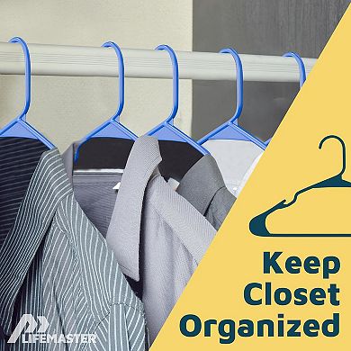 Lifemaster Plastic Clothes Hangers Heavy Duty, Non-Slip Grooves, Space-Saving, Pack of 5