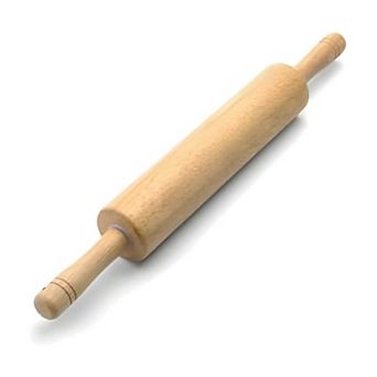 Classic Wood Rolling Pin with Ergonomic Handles for Dough and Baking Tasks