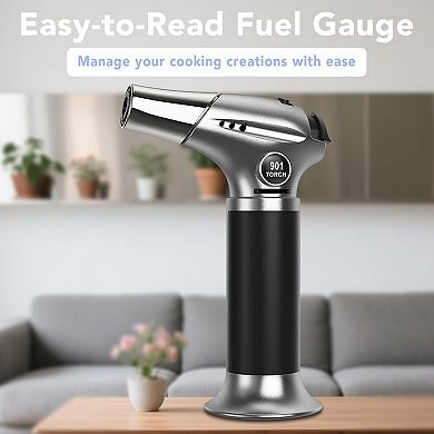 Creme Brulee Torch Refillable Butane Blow Torch with Adjustable Flame and Safety Lock