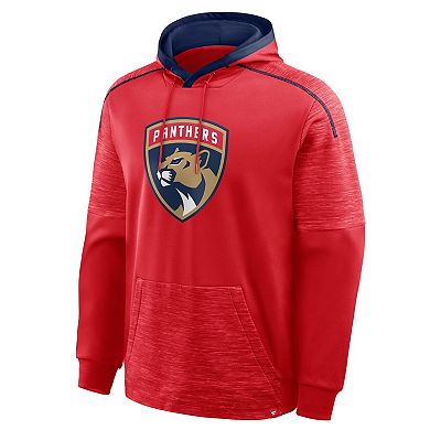Men's Fanatics Red Florida Panthers Goaltender Defender Pullover Hoodie
