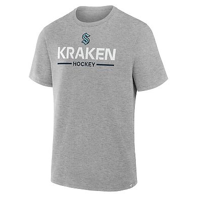 Men's Fanatics Gray Seattle Kraken Authentic Pro Primary T-Shirt