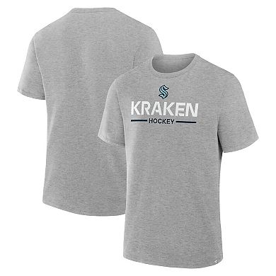 Men's Fanatics Gray Seattle Kraken Authentic Pro Primary T-Shirt