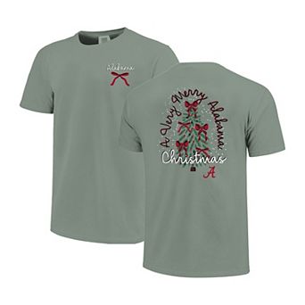 Women's Light Green Alabama Crimson Tide Christmas Tree Comfort Colors T-Shirt