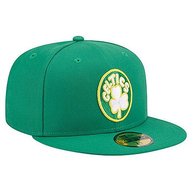 Men's New Era Kelly Green Boston Celtics Core Logo 59FIFTY Fitted Hat