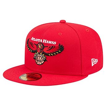 Men's New Era Red Atlanta Hawks Core Logo 59FIFTY Fitted Hat