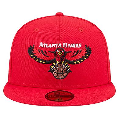 Men's New Era Red Atlanta Hawks Core Logo 59FIFTY Fitted Hat