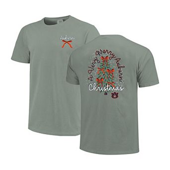 Women's Light Green Auburn Tigers Christmas Tree Comfort Colors T-Shirt