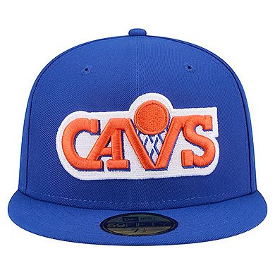 Men's New Era Blue Cleveland Cavaliers Core Logo 59FIFTY Fitted Hat