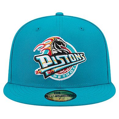 Men's New Era Teal Detroit Pistons Core Logo 59FIFTY Fitted Hat