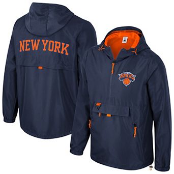 Unisex Stadium Essentials Blue New York Knicks Compete Quarter-Zip Hoodie Jacket