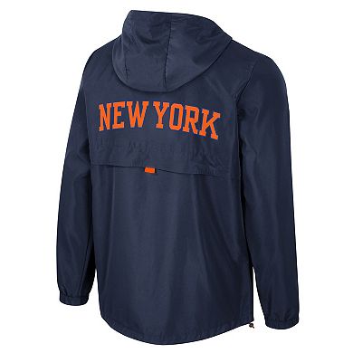 Unisex Stadium Essentials Blue New York Knicks Compete Quarter-Zip Hoodie Jacket