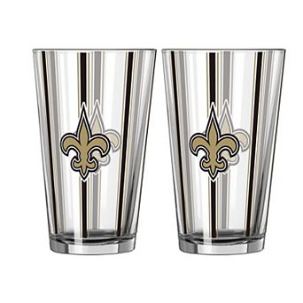 Logo Brands New Orleans Saints Two-Piece 16oz. Striped Pint Glass Set
