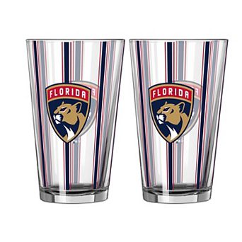 Logo Brands Florida Panthers Two-Piece 16oz. Striped Pint Glass Set