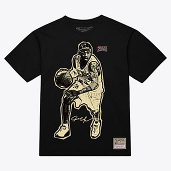 Unisex Mitchell & Ness Allen Iverson Black Philadelphia 76ers Blockbuster Player Graphic T-Shirt