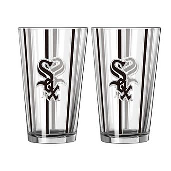 Logo Brands Chicago White Sox Two-Piece 16oz. Striped Pint Glass Set