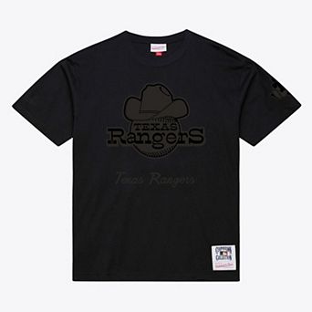 Men Mitchell & Ness Black Texas Rangers Cooperstown Collection Phantom T-Shirt