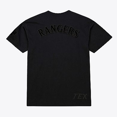 Men Mitchell & Ness Black Texas Rangers Cooperstown Collection Phantom T-Shirt
