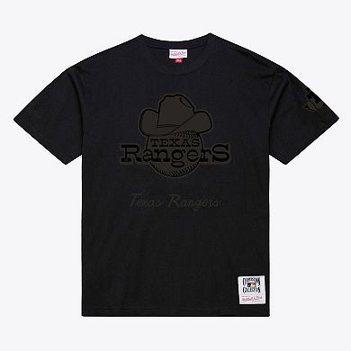 Men Mitchell & Ness Black Texas Rangers Cooperstown Collection Phantom T-Shirt