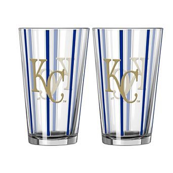 Logo Brands Kansas City Royals Two-Piece 16oz. Striped Pint Glass Set