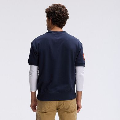 Fanatics Navy Chicago Bears IconicFleece Short Sleeve Sweatshirt