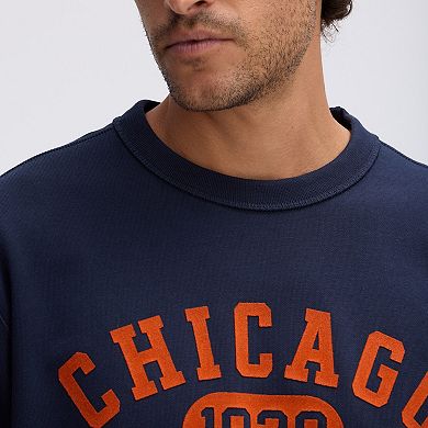 Fanatics Navy Chicago Bears IconicFleece Short Sleeve Sweatshirt
