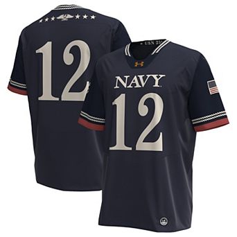 Men's Under Armour Navy Navy Midshipmen 250th Anniversary Uniform Sideline Collection Replica Jersey