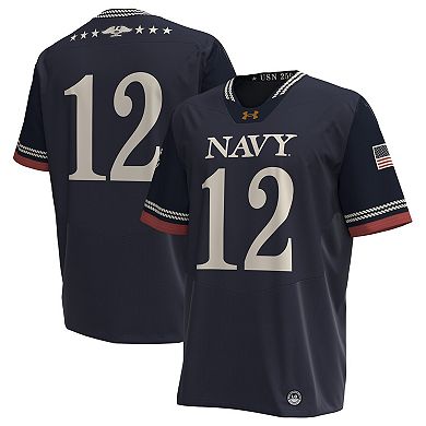 Men's Under Armour Navy Navy Midshipmen 250th Anniversary Uniform Sideline Collection Replica Jersey