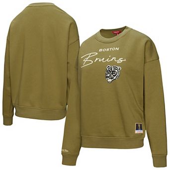 Women's Mitchell & Ness Hunter Green Boston Bruins Fleece Sweatshirt