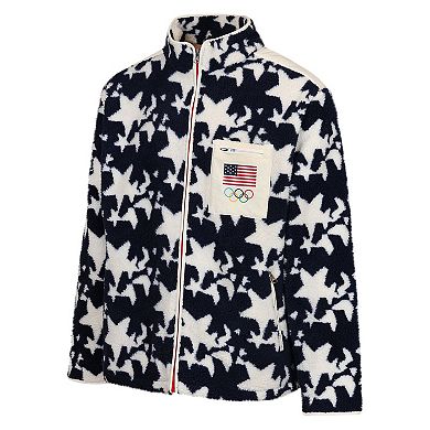 Men's Outerstuff Navy Team USA Milano Cortina 2026 Winter Olympics Full-Zip Sherpa Jacket