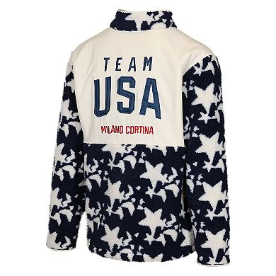 Men's Outerstuff Navy Team USA Milano Cortina 2026 Winter Olympics Full-Zip Sherpa Jacket