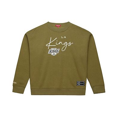 Women's Mitchell & Ness Hunter Green Los Angeles Kings Fleece Sweatshirt