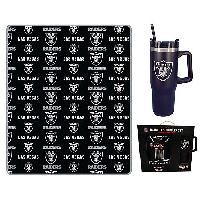 Pegasus Las Vegas Raiders 60" x 70" Logo Blanket and 30oz Stainless Steel Tumbler Combo